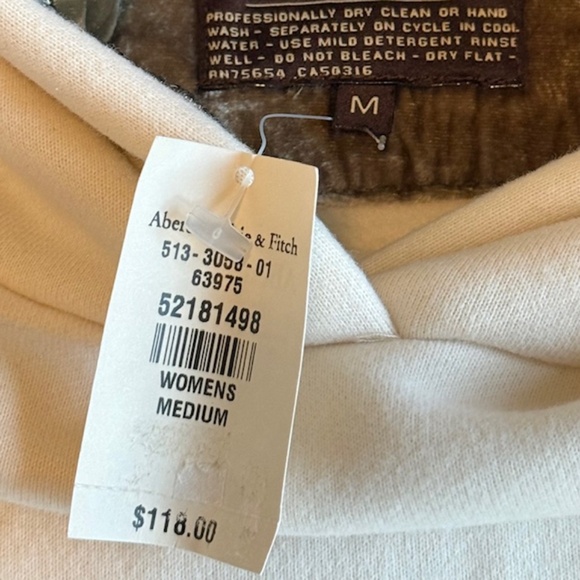 NWT Abercrombie&Fitch  "Ezra Fitch" Lux Hoodie,  Beaded Velvet Trim Size M - Picture 4 of 8